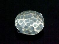 KU-010 Thai karen hill tribe handmade silver 1 black & white ( oxidized ) hammered round puffed bead 