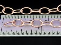 KZ-182 24K rose gold vermeil thai karen hill tribe handmade silver plain oval link chain 24 inch