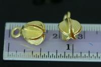 KG-368 Thai karen hill tribe silver 2 gold vermeil flower charm