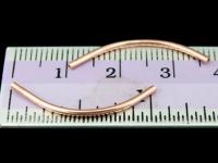 KZ-032 24K rose gold vermeil thai karen hill tribe handmade silver 10 plain curved tube bead