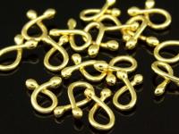 KG-168 24K gold vermeil 5 thai karen hill tribes handmade silver bend bar bead 