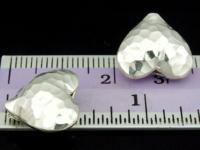 KB-018 Thai karen hill tribe handmade silver 3 hammered puffed heart shape bead