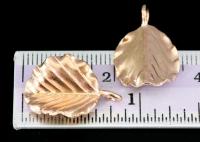 KZ-240 Thai karen hill tribe handmade silver 2 rose gold vermeil laef charm