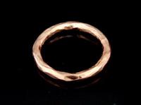 KZ-140 24K rose gold vermeil thai karen hill tribe handmade silver 1 hammered round hoop