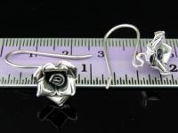 6KH-017 Thai karen hill tribe hanamade silver black & black piar rose flower earring 