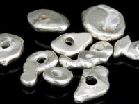 KJ-005 Thai karen hill tribe handmade silver 15 medium plain facet bead