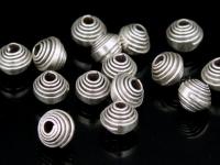 KH-001 Thai karen hill tribe handmade silver 20 small wrap bicone bead
