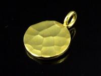 KG-223 24k gold vermeil 2 thai karen hill tribes handmade silver hammered round disc charm