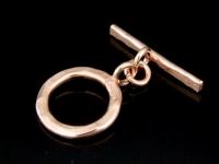 KZ-092 24K rose gold vermeil thai karen hill tribe handmade silver 1 hammered round toggle