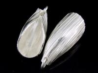 7KH-006 Thai karen hill tribe handmade silver 1 scratch curve petal charm