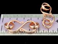 KZ-134 24K rose gold vermeil thai karen hill tribe handmade silver 2 oval plain S. clasp 