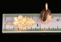 KZ-046 thai karen hill handmade tribe silver 2 rose gold vermeil long wild flower charm