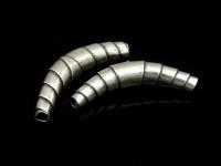 KS-022 Thai karen hill tribe handmade silver 4 small wrap curved tube bead