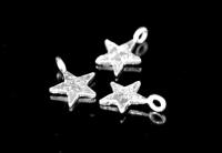 3KH-011 thai karen hill tribe handmade silver 8 mini die cut star shape charm 8.0 mm.