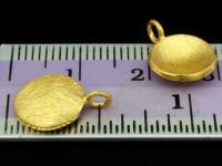 KG-456 24K gold vermeil Karen hill tribe handmade silver 3 curved bruhs round charm