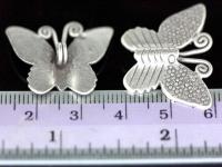 KA-007 thai karen hill tribe silver 2 butterfly pendants