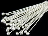 KA-088 Thai karen hill tribe handmade silver 30 round ball headpin (30 mm. x 24ga. wire)