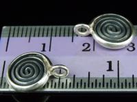 8KH-079 Thai karen hill handmade silver 2 Black&white swirl wire charm
