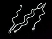 2KH-046 Thai karen hill tribe handmade silver 2 pain two wavy charm