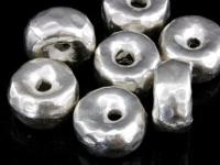 KV-034 Thai karen hill tribe silver 2 hammered wheel shape bead