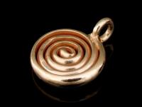 KZ-188 24K rose gold vermeil thai karen hill tribe handmade silver 2 swirl wire charm 