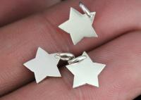 3KH-059 Thai karen hill tribe handmade silver 4 mini die cut star shape charm 10.0 mm