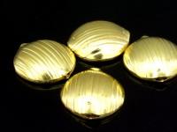 KG-391 24K gold vermeil Karen hill tribe handmade silver 2 scratch half puffed bead