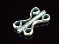 8KH-021 Thai karen hill tribe handmade silver 4 black&white fancy tube bead