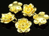 KG-182 24k gold vermeil 2 thai karen hill tribes handmade silver wild rose charms