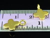 KG-249 24K gold vermeil Karen hill tribe handmade silver 3 small flower diecut charm 