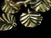 KG-493 Thai karen hill tribe silver 2 gold vermeil large leaf charm