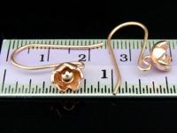 KZ-193 Thai karen hill tribes handmade 24K rose gold vermeil over silver pair wild flower earring 