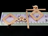 KZ-121 24K rose gold vermeil thai karen hill tribe handmade silver 1 plain square toggle 