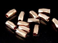 KZ-034 24K rose gold vermeil thai karen hill tribe handmade silver 25 long facet bead