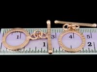 KZ-158 24K rose gold vermeil thai karen hill tribe handmade silver 1 scratch round bar toggle