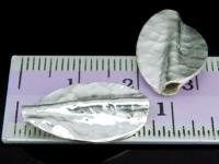 KJ-019 Thai karen hill tribe handmade silver 3 hammered twist leaf bead