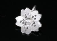 4KH-001 Thai karen hill tribe hanamade silver 4 flower charm 