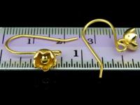 KG-483 Thai karen hill tribes handmade 24K gold vermeil over silver pair wild flower earring 