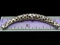 KS-002 Thai karen hill tribe handmade silver 1 hammered curved tube bead 