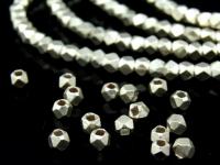 KL-036 Thai karen hill tribe handmade silver 25 small facet bead