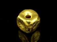 KG-153 24K gold vermeil 2 thai karen hill tribes handmade silver hammered cube bead 