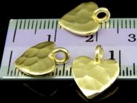 KG-338 24k gold vermeil thai karen hill tribe handmade silver 4 hammered (single side) heart shape charms