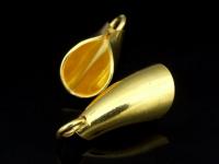KG-419 24K gold vermeil Karen hill tribe handmade silver 2 smooth curve petal charm