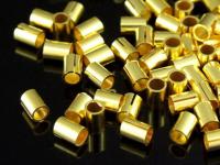 KG-239 24K gold vermeil Karen hill tribe handmade silver 20 plain short tube bead 