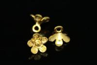 KG-237 thai karen hill tribe silver 8 gold vermeil small wild flower charm