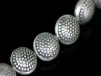 KT-006 thai karen hill tribe silver 4 dot print round puffy bead