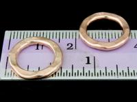 KZ-109 24K rose gold vermeil thai karen hill tribe handmade silver 2 hammered round hoop