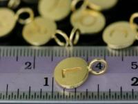 KG-628 Thai karen hill tribe silver 6 gold vermeil initial stamp round charm