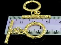 KG-323 24K gold vermeil thai karen hill tribe handmade silver 2 sharp hammered round toggle