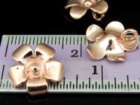 KZ-054 24K rose gold vermeil thai karen hill tribe handmade silver 2 wild flower charm